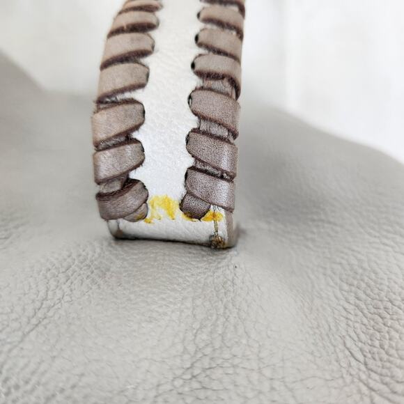 Soul Carrier Whipstitch Southwestern Ranch Leather Satchel Taupe Gray Crossbody - Picture 10 of 11